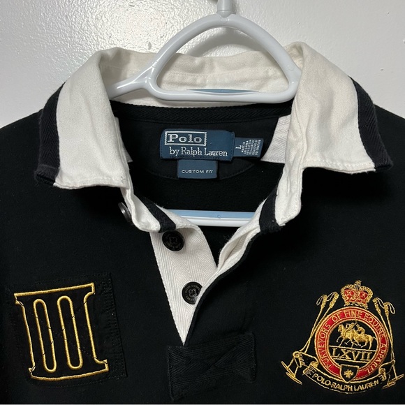 POLO RALPH LAUREN BIG LOGO SWEATSHIRT VINTAGE CREST EMBROIDERED COLLAR SWEATER - Picture 3 of 11